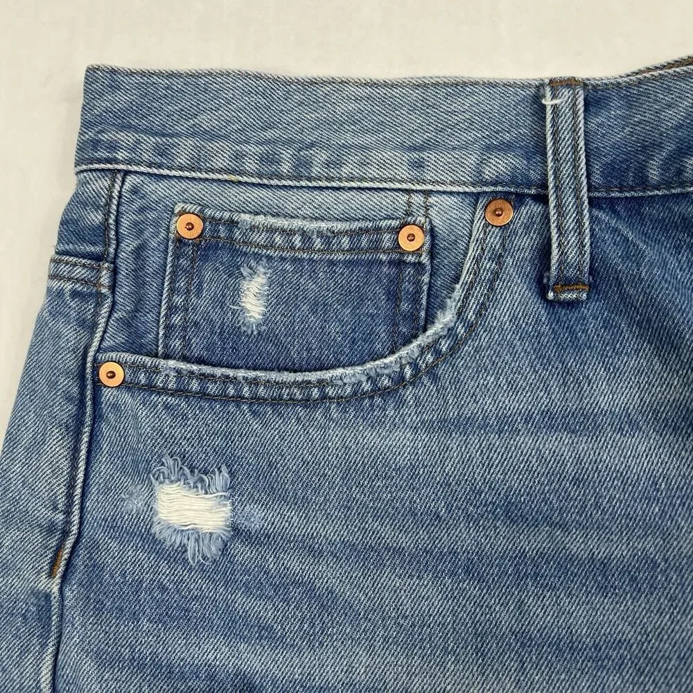 Madewell Relaxed Denim Button Fly High Rise Cutoff Jean Shorts Women’s 31 - Picture 4 of 8